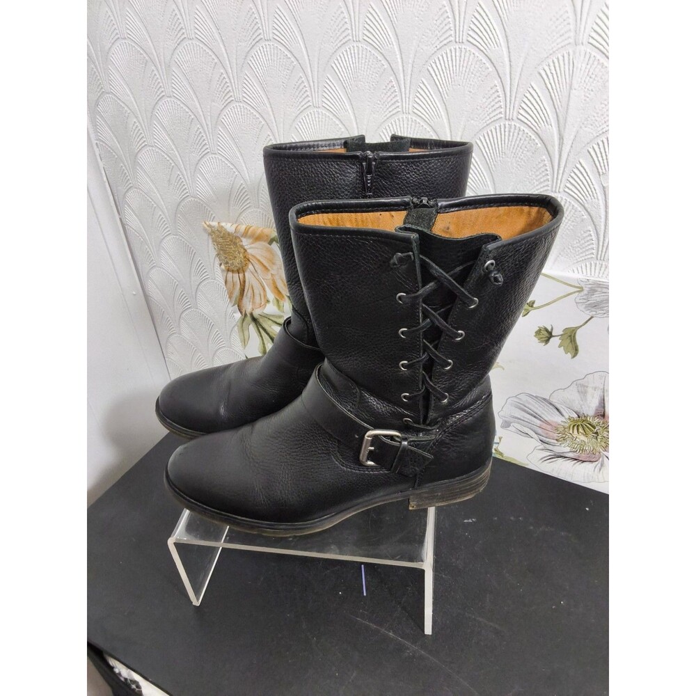 Sofft Women's Amberlynn Black Leather Moto Biker Mid Waterproof Boots NWT Sz 6.5